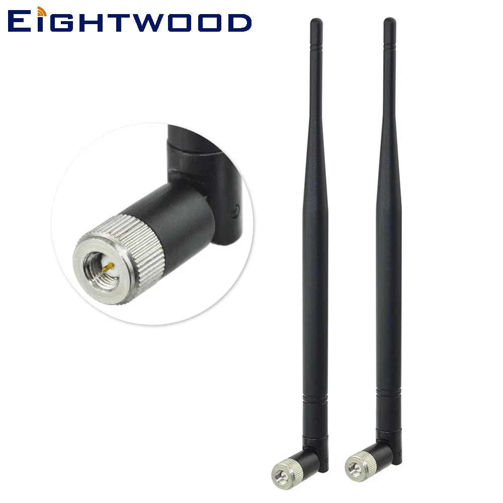 Eightwood 2pcs GSM/GPRS/EDGE/CDMA Omni Antenna 3.5dBi 896-960Mhz Tilt-and-Swivel Rubber Duck Aerial With SMA Plug Male Connector