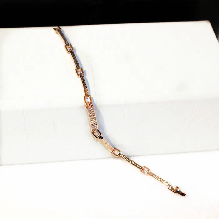 Simple Best Crystal Bracelet Bangles For Women Gift Rose Gold Color Rhinestone Cuff Bracelets New Fashion Jewelry
