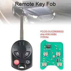 315Mhz 4 Buttons Remote Key Fob with 4D63 80Bit Chip OUCD6000022 Fit for Ford Focus 2012/2013/2014/2015/2016