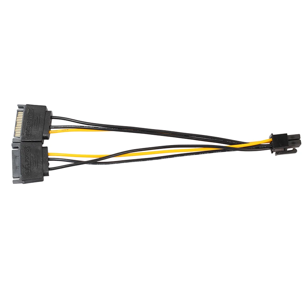 Nieuwe 7 Inch 6 Pin Pci Dual Sata 15 Pin Express Card Power Cable Connector Cord