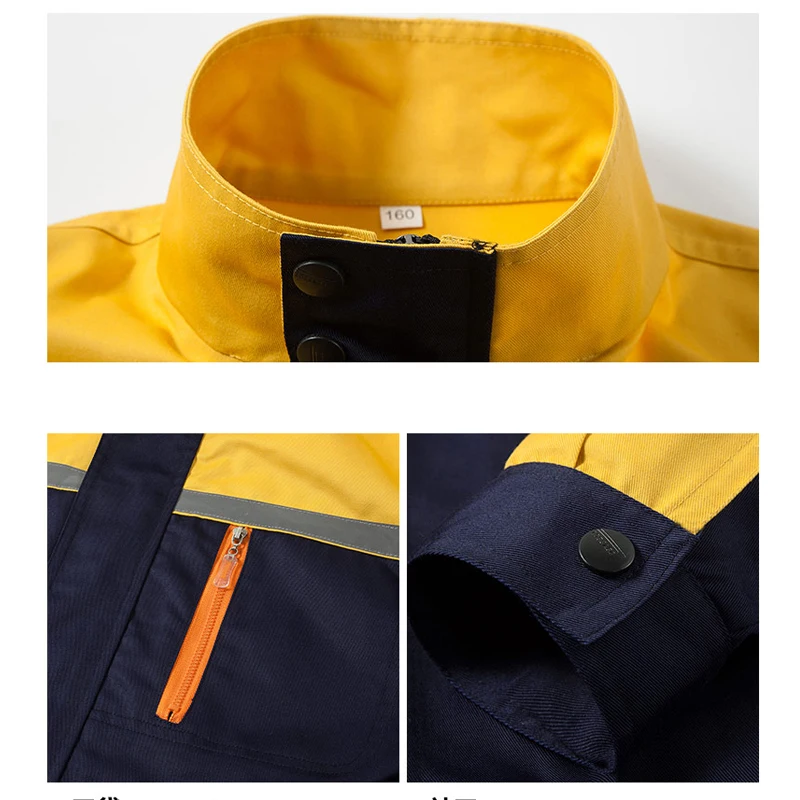 Woman men work overalls working uniforms spring thin section Reflective Coveralls welding car workshop mechanic PlusSize clothes