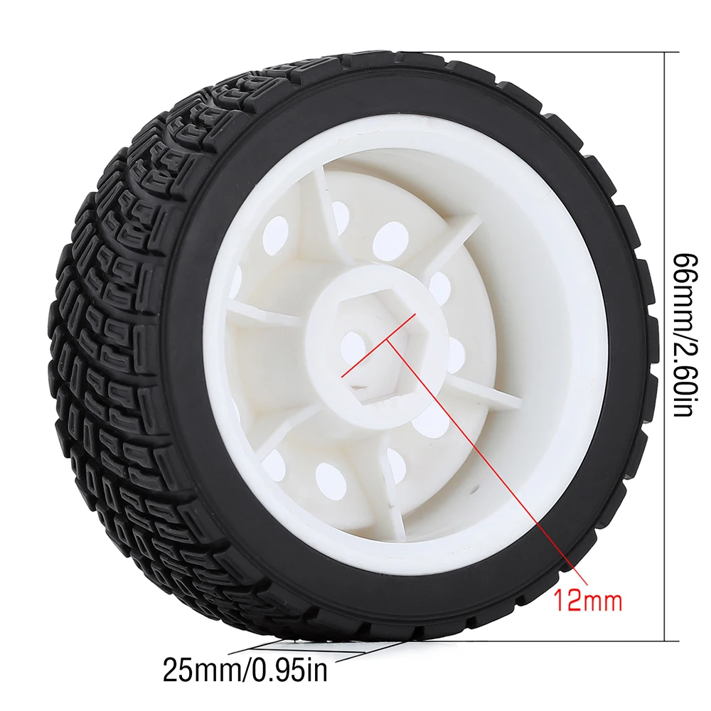 4PCS 12mm Hex 67mm RC Car Rubber Tires Wheel Rim for 1/10 Rolly HPI WR8 HSP 94177 White WLtoys 1/14 144001 RC Car