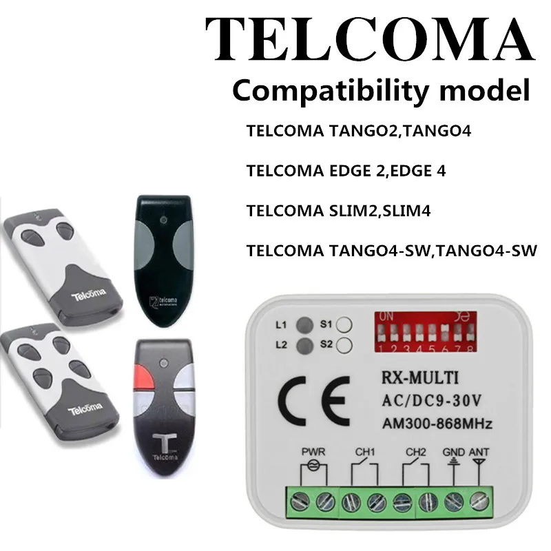 TELCOMA TANGO 2 ince/TELCOMA TANGO 4 İnce/TELCOMA TANGO4 yüksek kaliteli kopya 433.92mhz uzaktan kumanda alıcısı garaj kapısı için