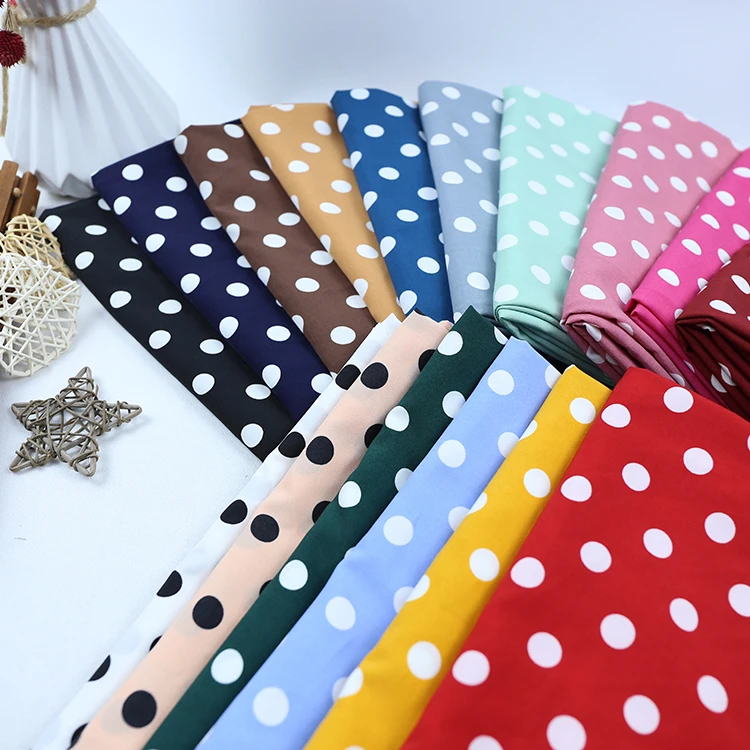 Large Small Polka Dot Stripe Printed Elastic Chiffon Drape Fabric for Sewing Tops Dress Blouse By Meters