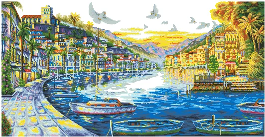 

Cross stitch Handmade 14CT Counted Canvas DIY,Cross-stitch kits,Embroidery -110505 Riverside landscape 106-59