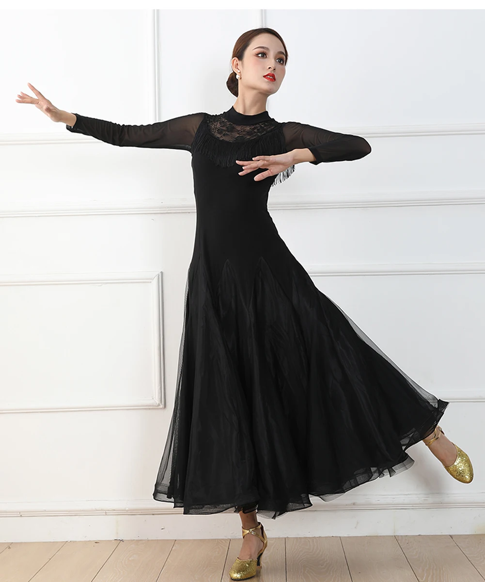 Women Slim Standard Lace Ballroom Dance Competition Dresses Waltz Dress Tango Flamenco Waltz Jazz Competition Costume