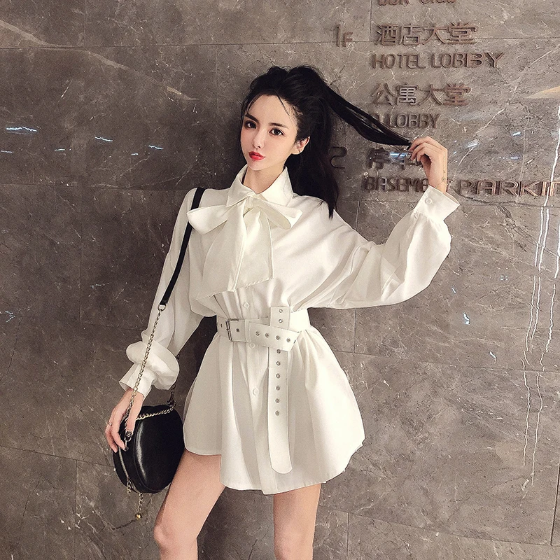 Waistband Elegant Blazer Mini Dress Women Long Sleeve Oversized Jacket Office Lady Wrap Bodycon Autumn Summer Spring Streetwear