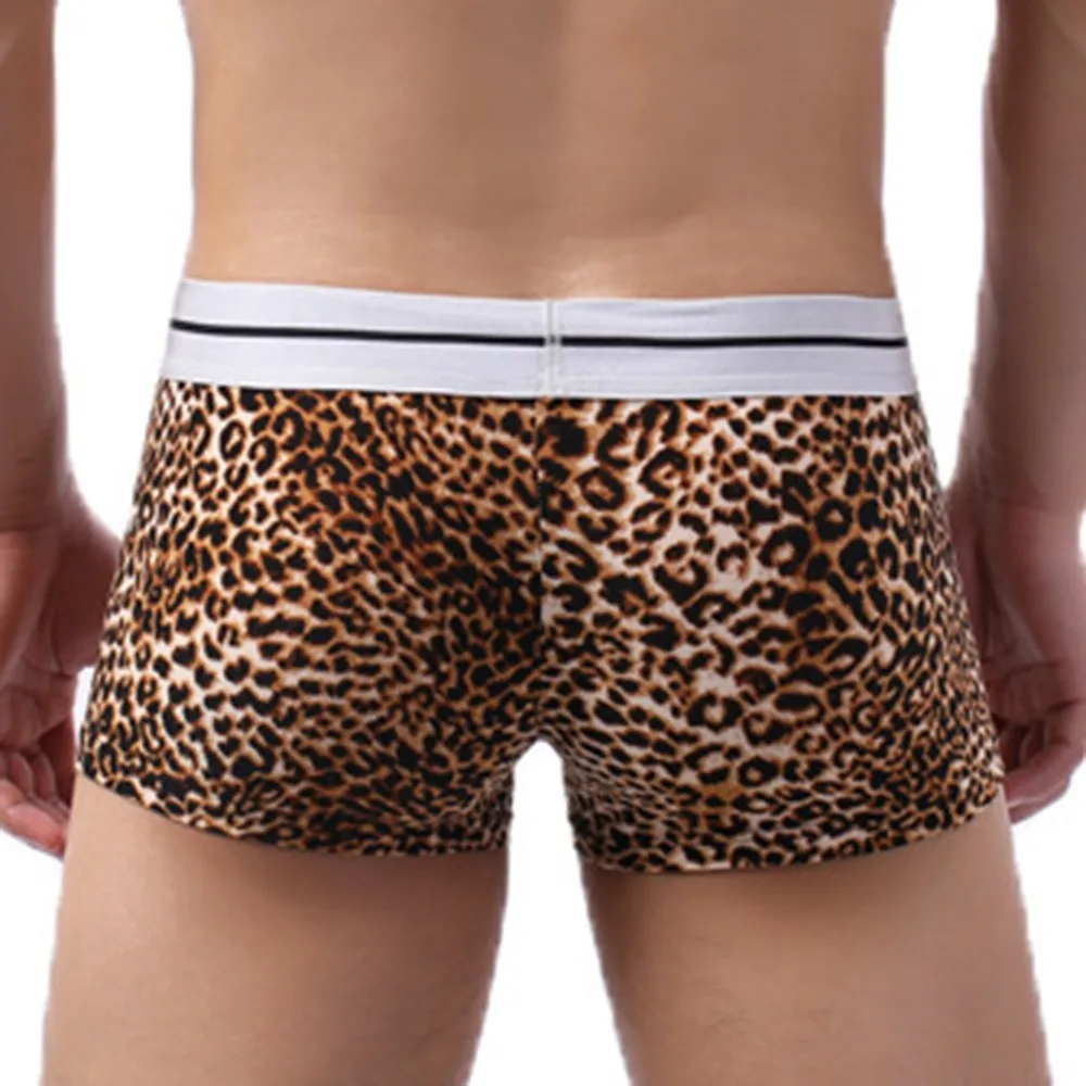 Leopard Shorts Men Underwear Seamless Convex Pouch Underpant Elasticityshort Male Trunks Wild Style Panties A30