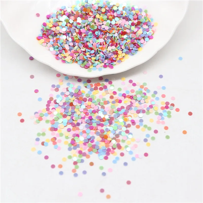 1MM 2MM 3MM Flat Dot Shape NAIL Sequins Paillettes for Nails Art Manicure Wedding Decoration Confetti Mix Colors