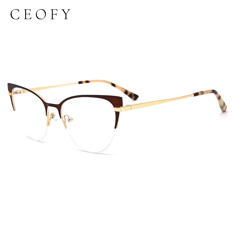 Ceofy Women Glasses Frames Cat Eye Optical Myopia Eyeglasses Frame Brand Design For Mother Women Eyewear YJ0207