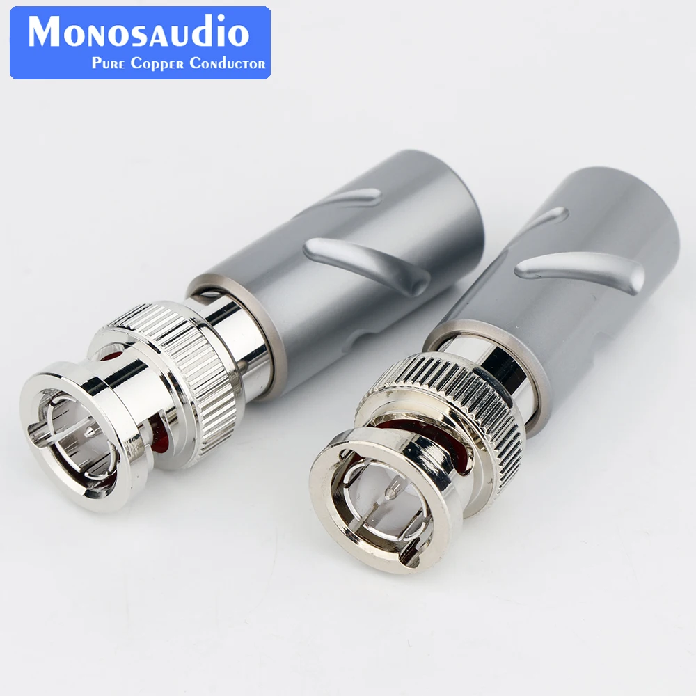 Monosaudio BNC75 Pure Copper Rhodium Plated BNC Connector BNC Male Plug BNC Video Cable HD SDI Connector 75-5 BNC plug