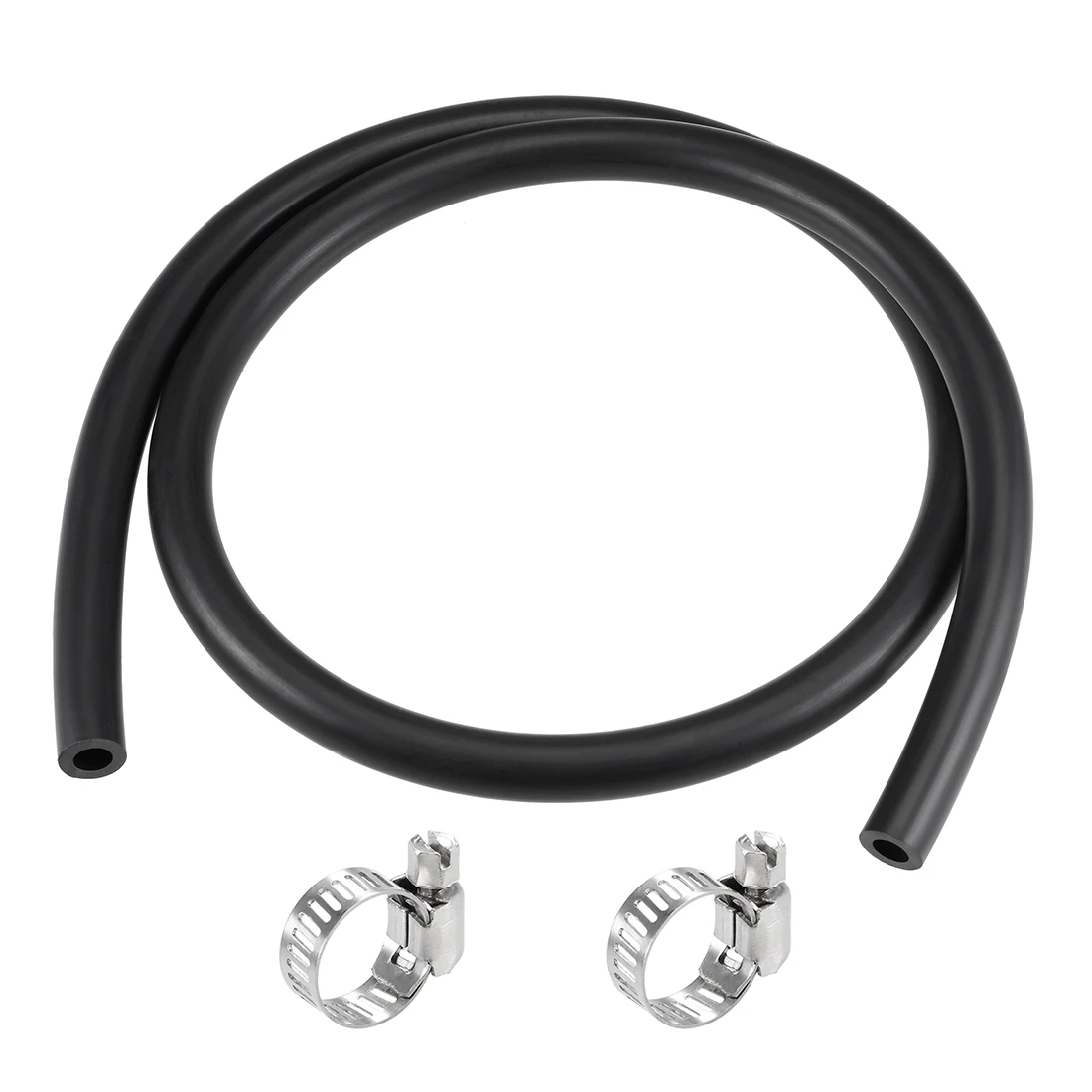 

uxcell Fuel Line Hose 3.3ft Oil Line & Fuel Pipe Rubber Water Hose for Air Brake Fluid Transfer Black, 2 Clamps