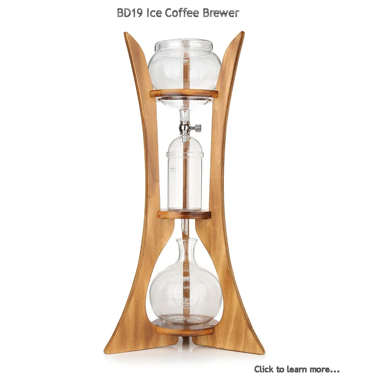 Double Valves Dutch Iced Coffee Dripper Brewer Pot  Wooden Pillar Barista Coffee Percolator 800ml