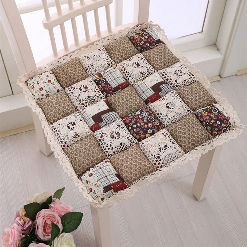 

Flower Printed Cotton Linen Decorative Cushion Use For Home Sofa Car Office Almofadas Cojines 42*42cm Soft Chair Seat Cushion