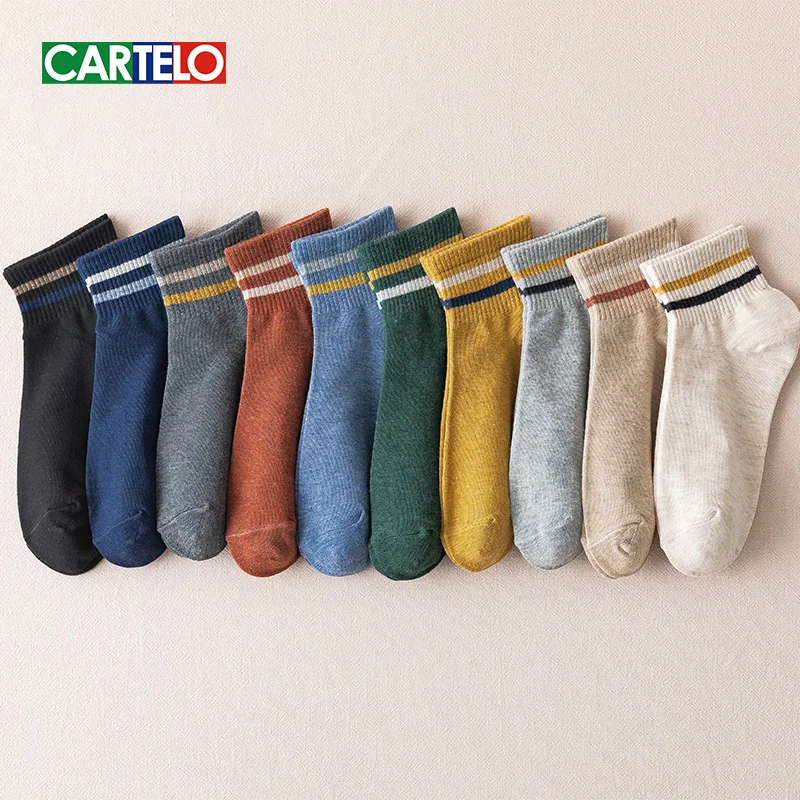 CARTELO Fashion женские Носки в полоску New Casual Sport Low Tube Socks, мягкие дышащие Хлопковые женские Носки 4 сезона