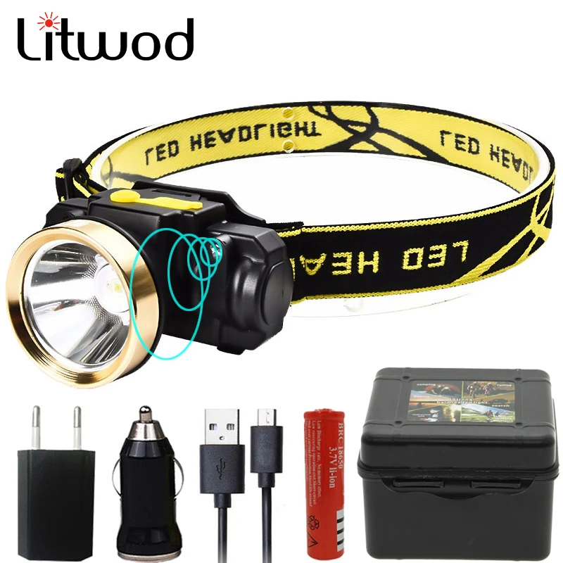 

Litwod Z209010 LED Motion IR Sensor head light Headlamp Headlight Rechargeable Flashlight Head Lamp Torch For huntting light