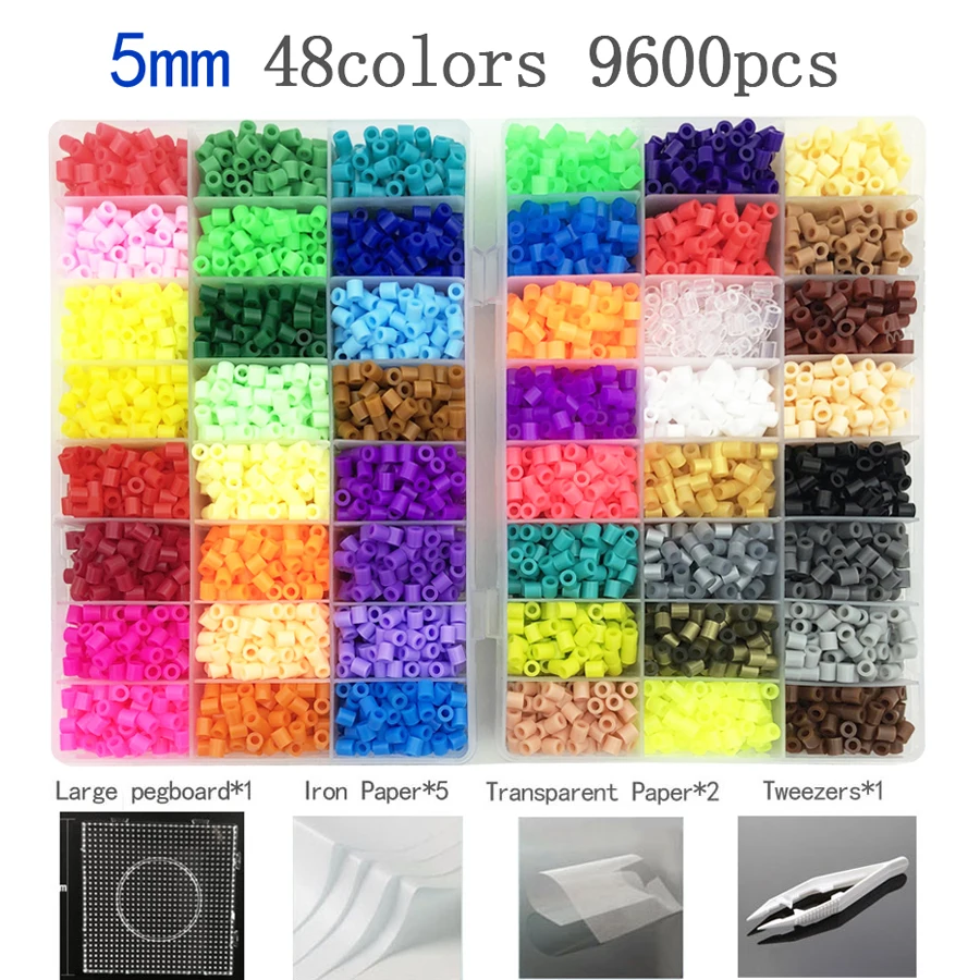 24/48/72 colors hama beads kit toy 2.6/5mm perler educational Kids 3D puzzles diy toys fuse beads pegboard sheets ironing paper