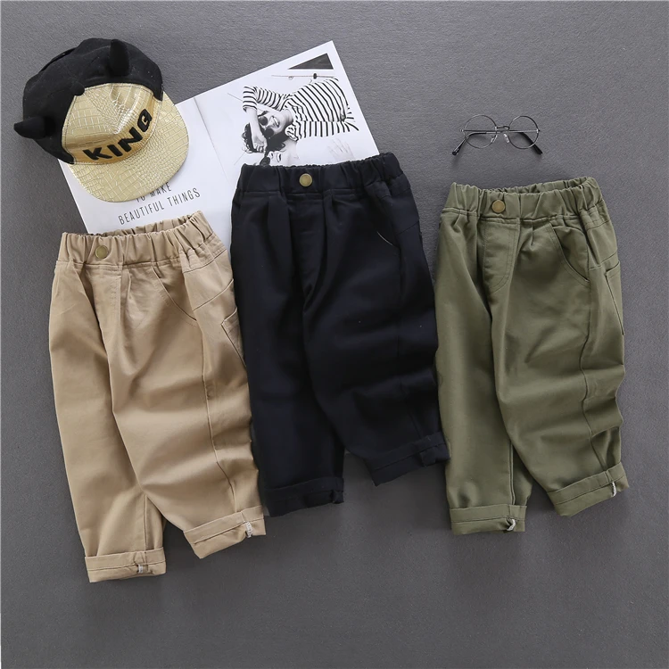 Fashion Baby Boy Casual Pants Cotton Button Infant Toddler Children Trousers Long Baby Boys Loose Pant Clothes 1-10Y