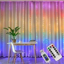 3m 100/200/300 LED Curtain String Light Garland Wedding Party Decorations Table Bachelorette Birthday Ramadan Festoon Background