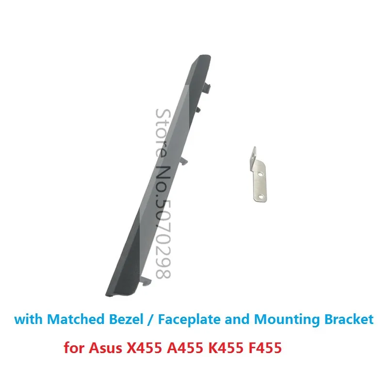 ODD DVD Optical Drive Curved Bezel Front Panel Cover Faceplate + Mounting Bracket for Asus X455 A455 K455 F455 X454 F454 R454