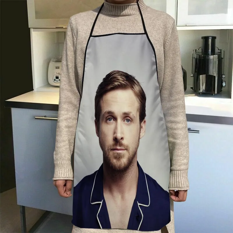 Ryan Gosling Chef Apron Resistant Handsome Cooking BBQ Grilling Aprons for Men Women Chef Gifts