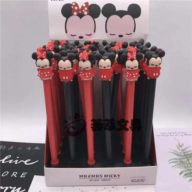 

40pcs/ batch of Disney Mickey Minnie cartoon gel pen student writing test ballpoint pen school office signature pen Korean gift