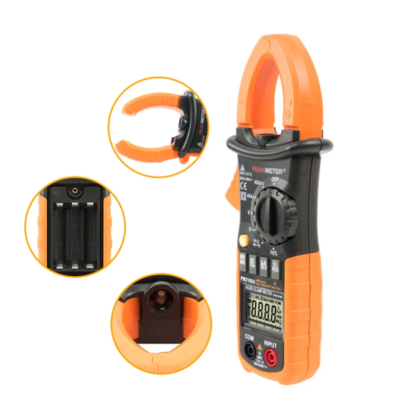 Peakmeter PM2108 PM2108A Digital AC/DC 400A Clamp Meter 4000 Counts Capacitance Frequency Resistance Earth Tester Multimeter