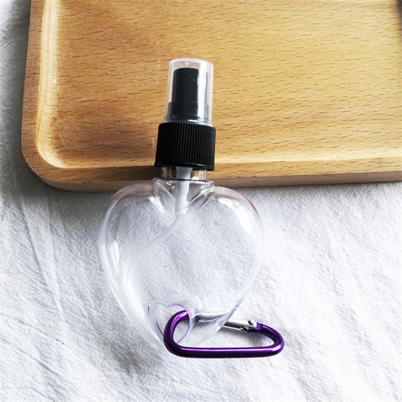 50ml Heart Cosmetic Dispense Bottles Plastic Loving Spray Bottle with Hook Bottle Travel Carry Empty Bottle Hot Sale