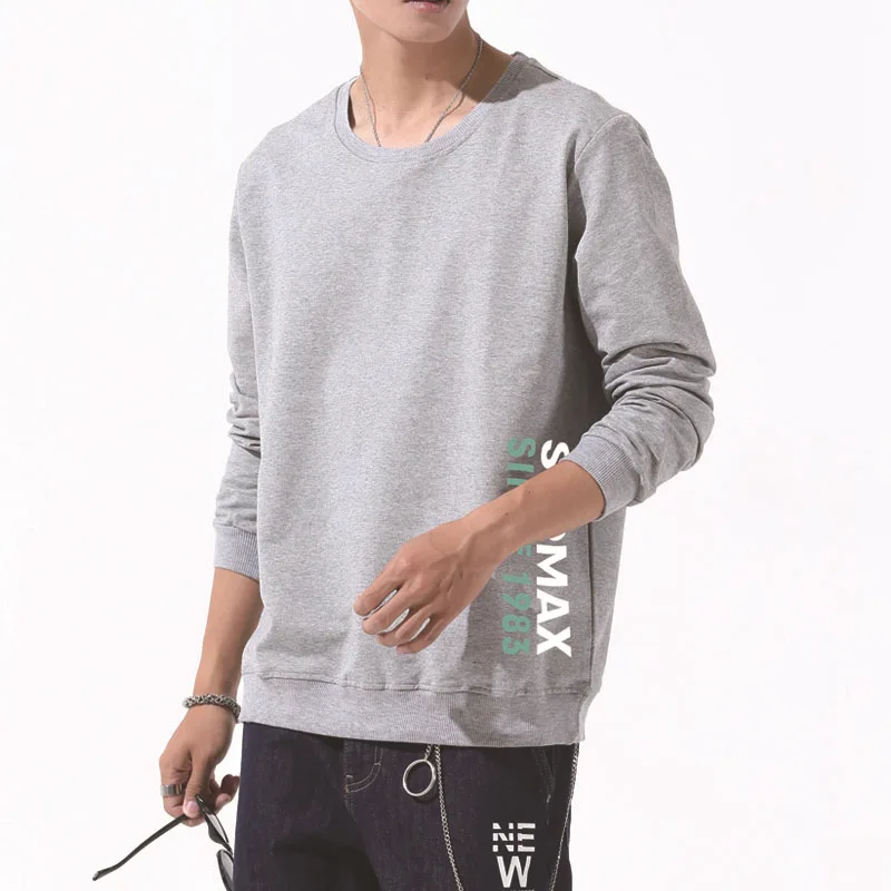 

Men's Hoodies Casual Loose Small Fresh Comfortable Daily Round Neck Male Fashion Korean Style Handsome Pullover Slim Long Sleeve