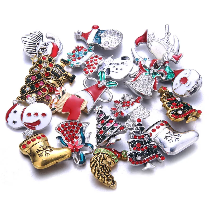 Wholesale 5pcs/lot 18mm Snap Jewelry Mix Many Styles 18mm Metal Snap buttons Silver Color buttons Rhinestone Snaps Jewelry