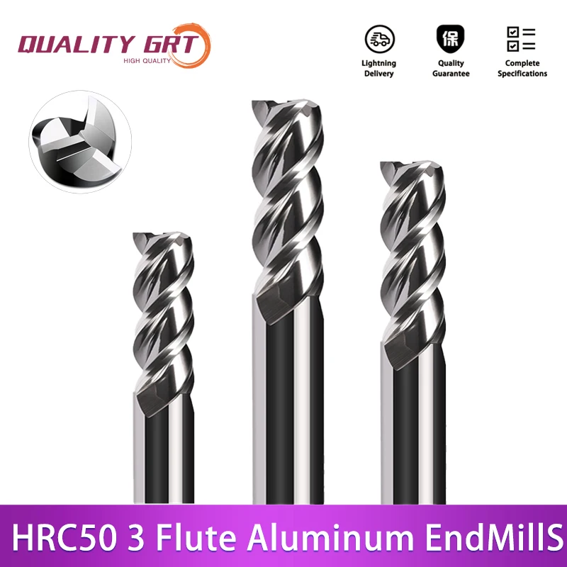 Q.Grt HRC50 fresa in metallo duro a 3 scanalature fresa in alluminio CNC fresa in metallo duro fresa in metallo duro per frese AL