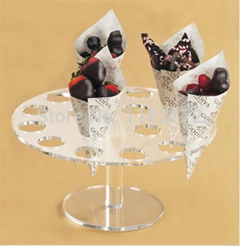 About Cake Candy Holder Transparent Acrylic Ice Cream Display Stand 16 holes