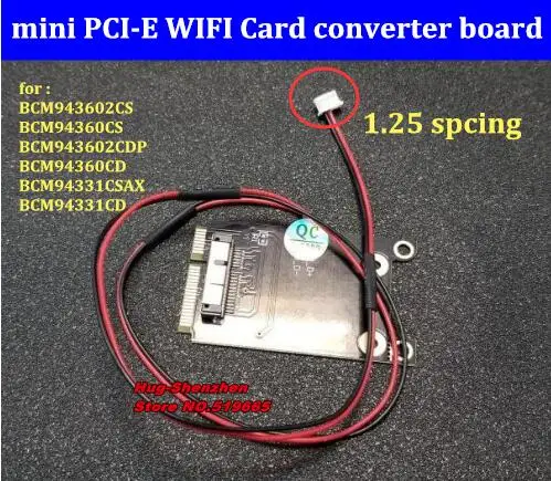 mini PCI-E to wireless wifi card BCM94360CS BCM94360CD BCM94331CD converter board with 40cm line with screw for macbook Pro/Air