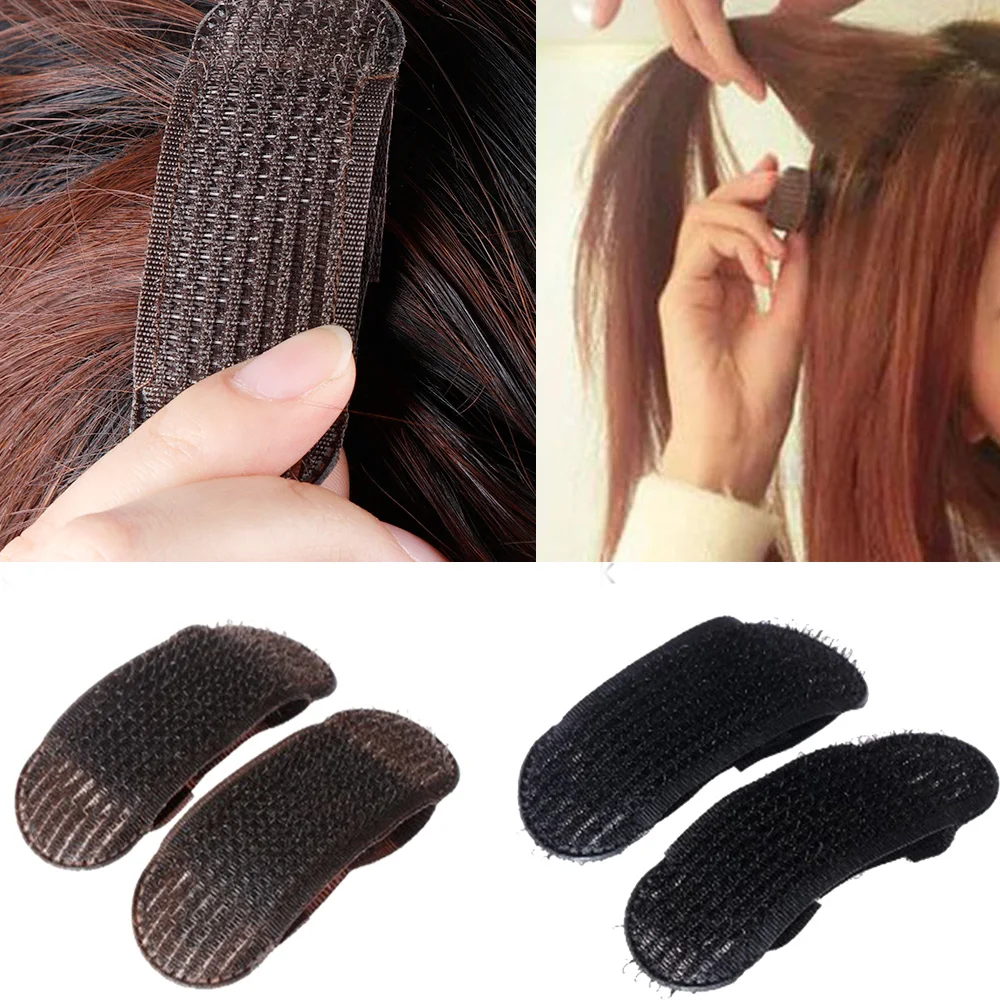 2Pcs Breathable Bangs Mat Hair Clips Black Coffee Princess Hair Tool Set Bump It Up Volume Base Hair Inserts Invisible Hair Pins