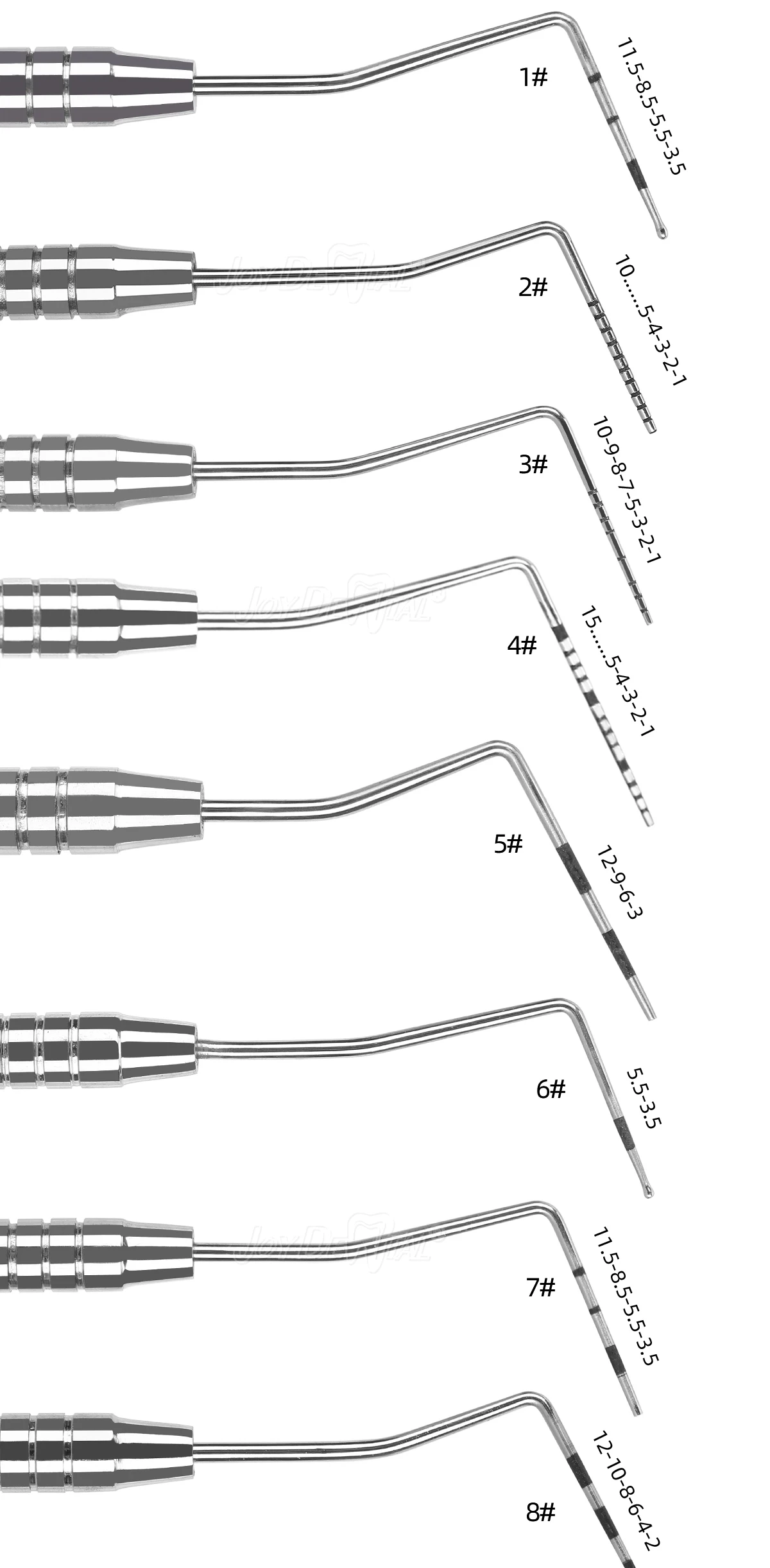 1PC Dental Parodontale Sonde mit Skala Edelstahl Instrument Werkzeug Endodontie Ausrüstung Sonde 1/2/3/4/5/6/7/8 # Länge 16 cm – Detail 4