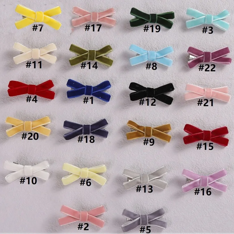 Candy Color Baby Hair Clips Lovely Velvet Hairpins for Girls Autumn Children Barrettes Photo Props Kids Solid Hair Accessories