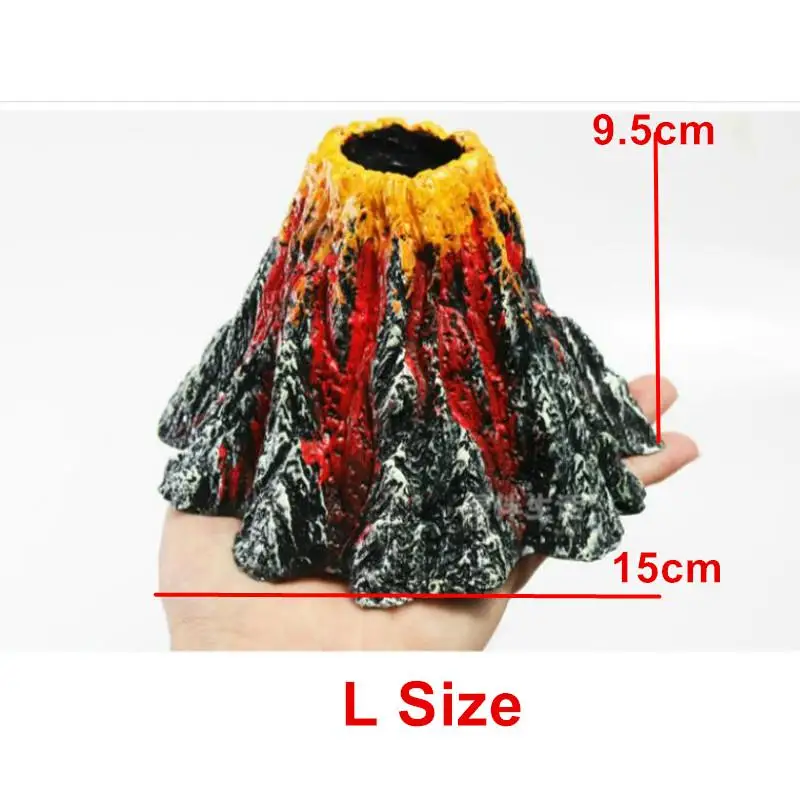 Volcano Stone Aquarium Decoration Fish Tank Bubble Volcano Eruption Aquarium Ornament Decor Used With Air Pump Led Light