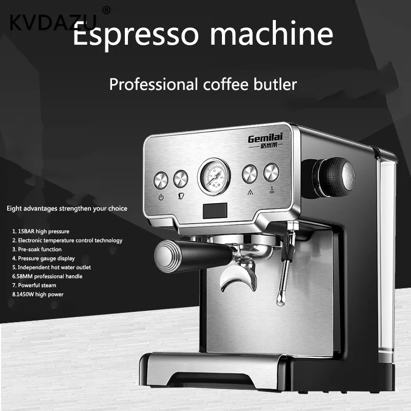 Italian home coffee machine CRM3605 semi-automatic steam milk froth pump pressure 15 Pa coffee pot