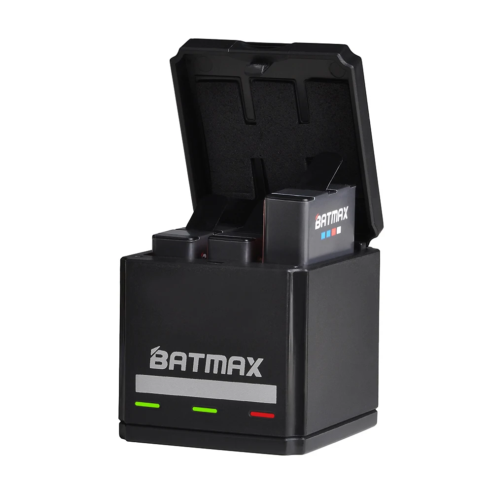 Batmax for Gopro Hero 8 Li-ion Battery Black Hero 8 Black GoPro Hero 7 Cam Akku + USB Triple Charger with Type C Port