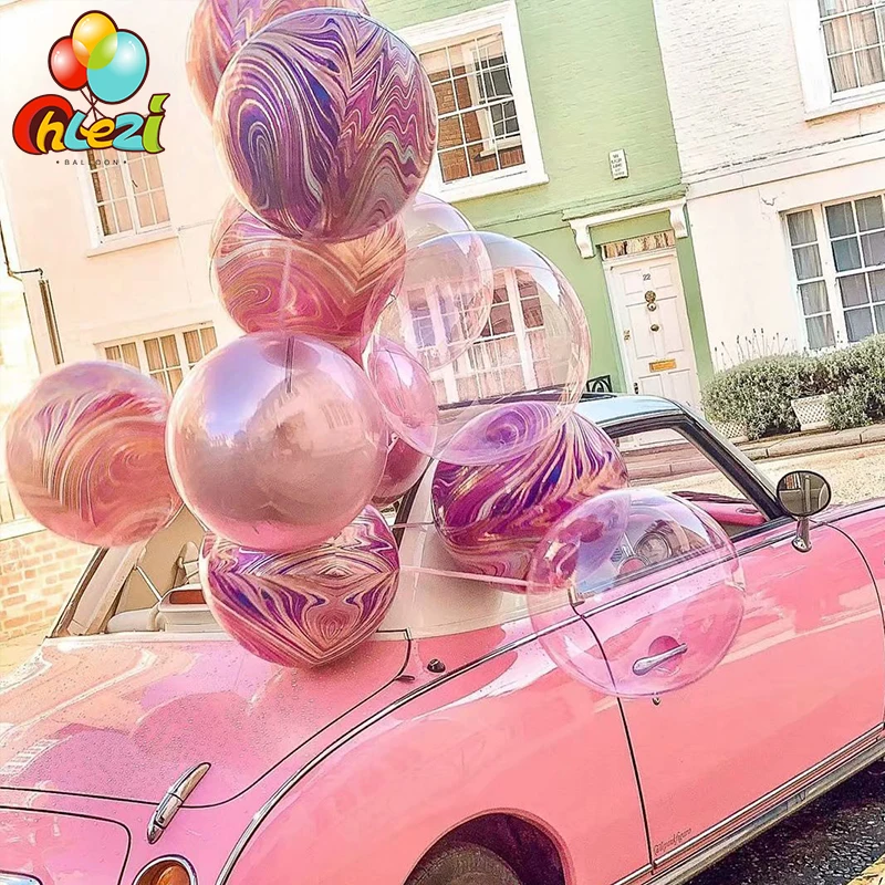 20pcs 4D Agate Color Texture Balloon 22inch Round Helium Balloon Wedding Birthday Party Decoration Photo Props Baby Shower