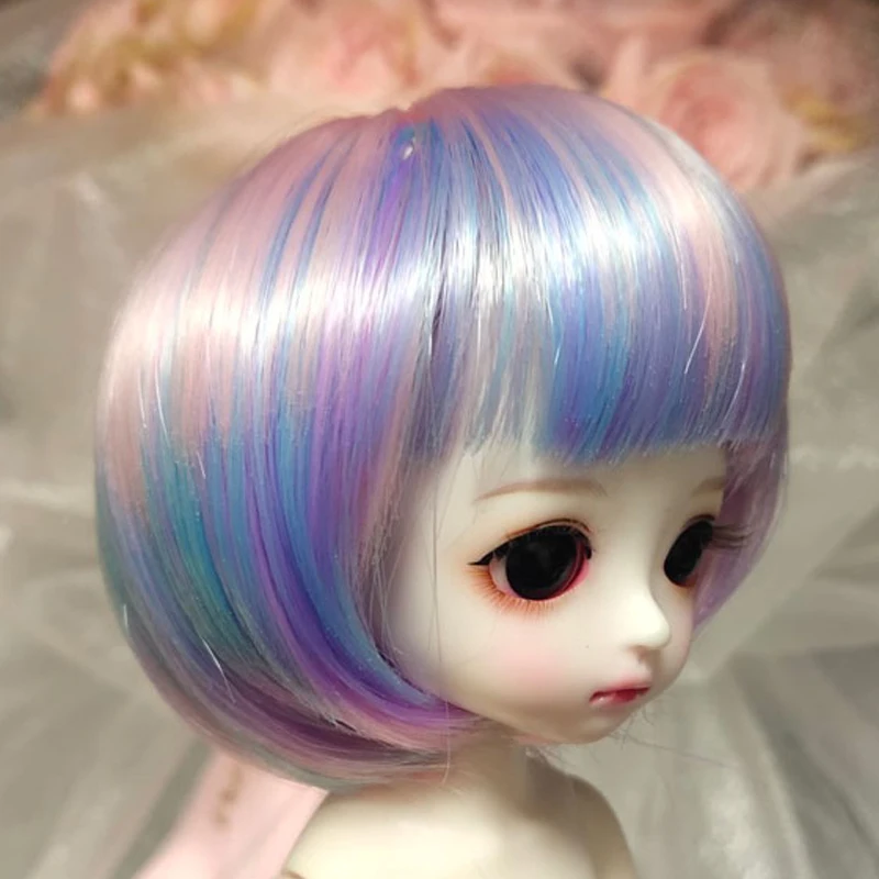 1/3 1/4 1/6 1/8 Bjd Doll SD Wig Short Colorful Cute Hair High Temperature Wire