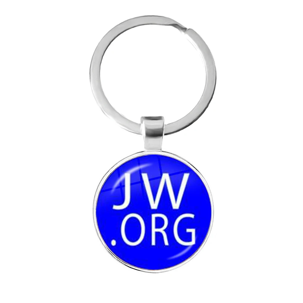 JW.org Keychain Jehovah\'s Witnesses Art Picture 25mm Glass Cabochon Pendant For Catholic Believers Jewelry Women Girls Men Gift