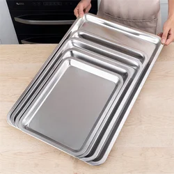 Stainless Steel Non-Stick Baking Loaf Pans Rectangle Fruit Food Storage Trays Plate Steamed Sausage Dishes Bakeware Kitchen Tool