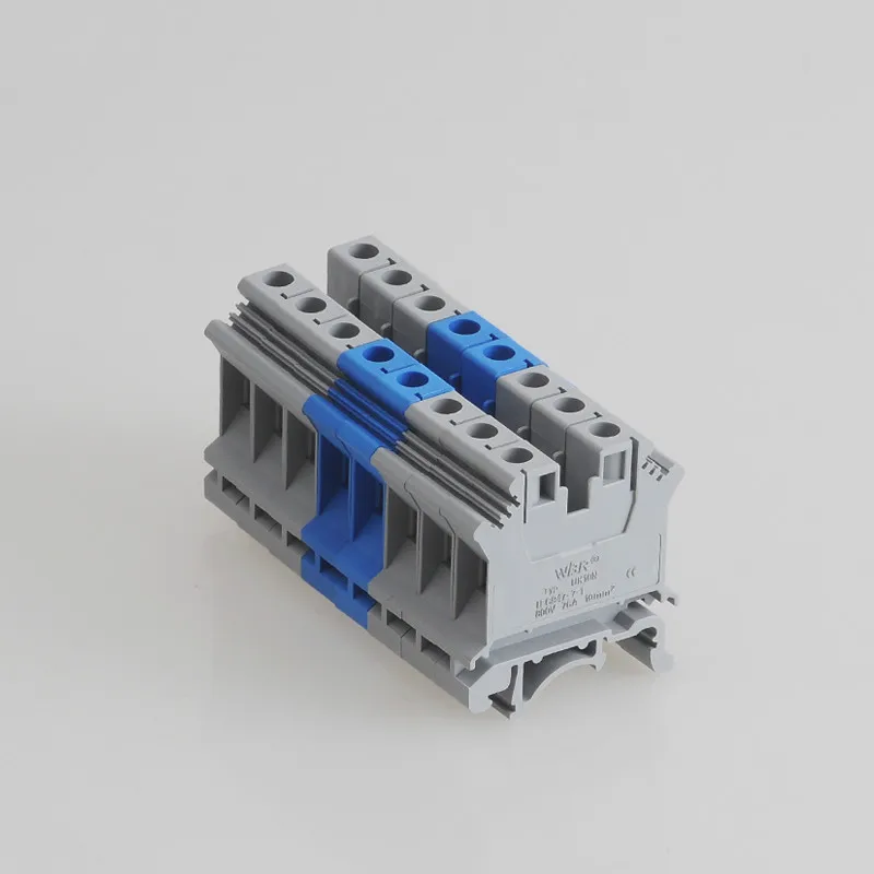10pcs UK10N  Type Din Rail Mount Universal Wiring Conductor Connector Thin Modular Screw Terminal Blocks UK-10N