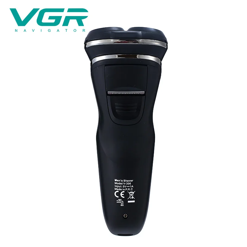 VGR 306เครื่องโกนหนวดไฟฟ้า Professional 3 In1 3หัวโกน1 Key สวิทช์ USB Body มีดโกนซักผ้า V306