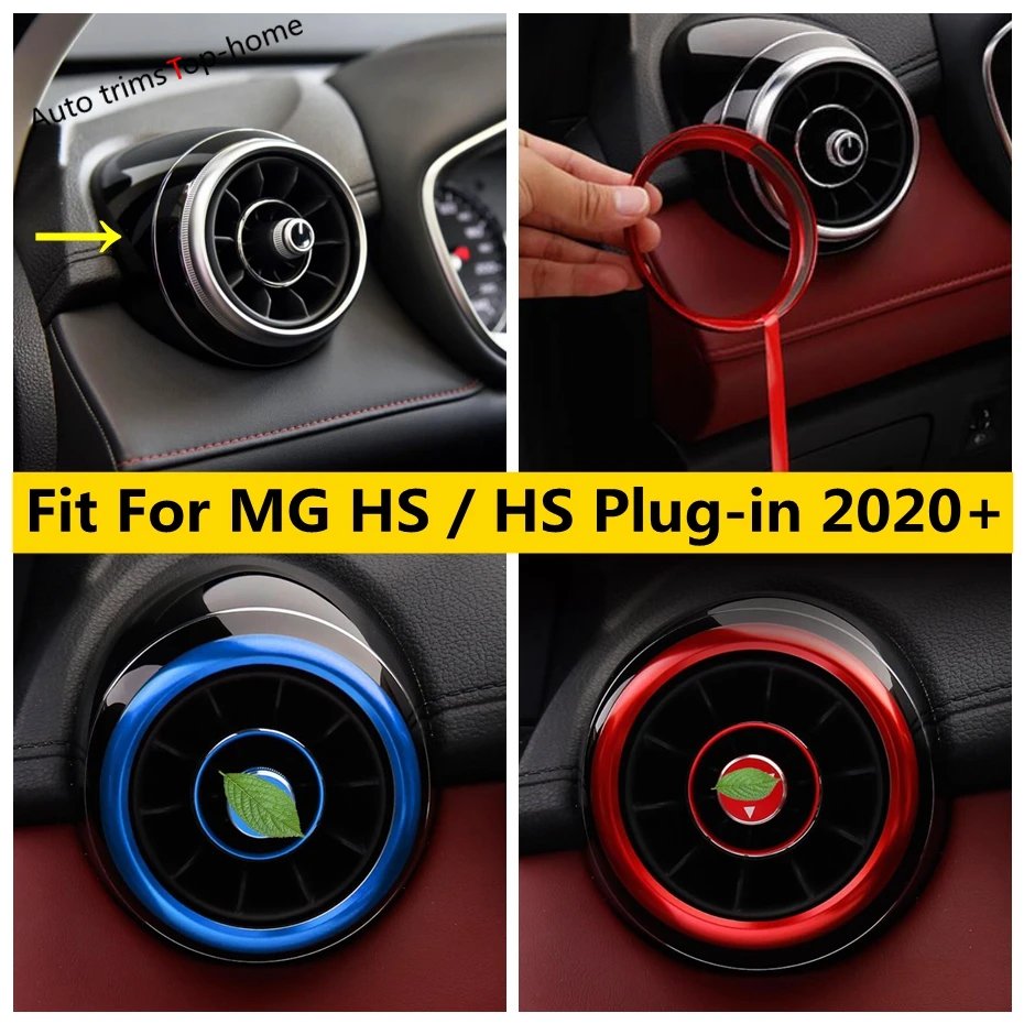 Car Dashboard Air AC Conditioning Vent Outlet Ring Decor Cover Trim Metal Accessories Interior For MG HS / Plug-in 2020 - 2022