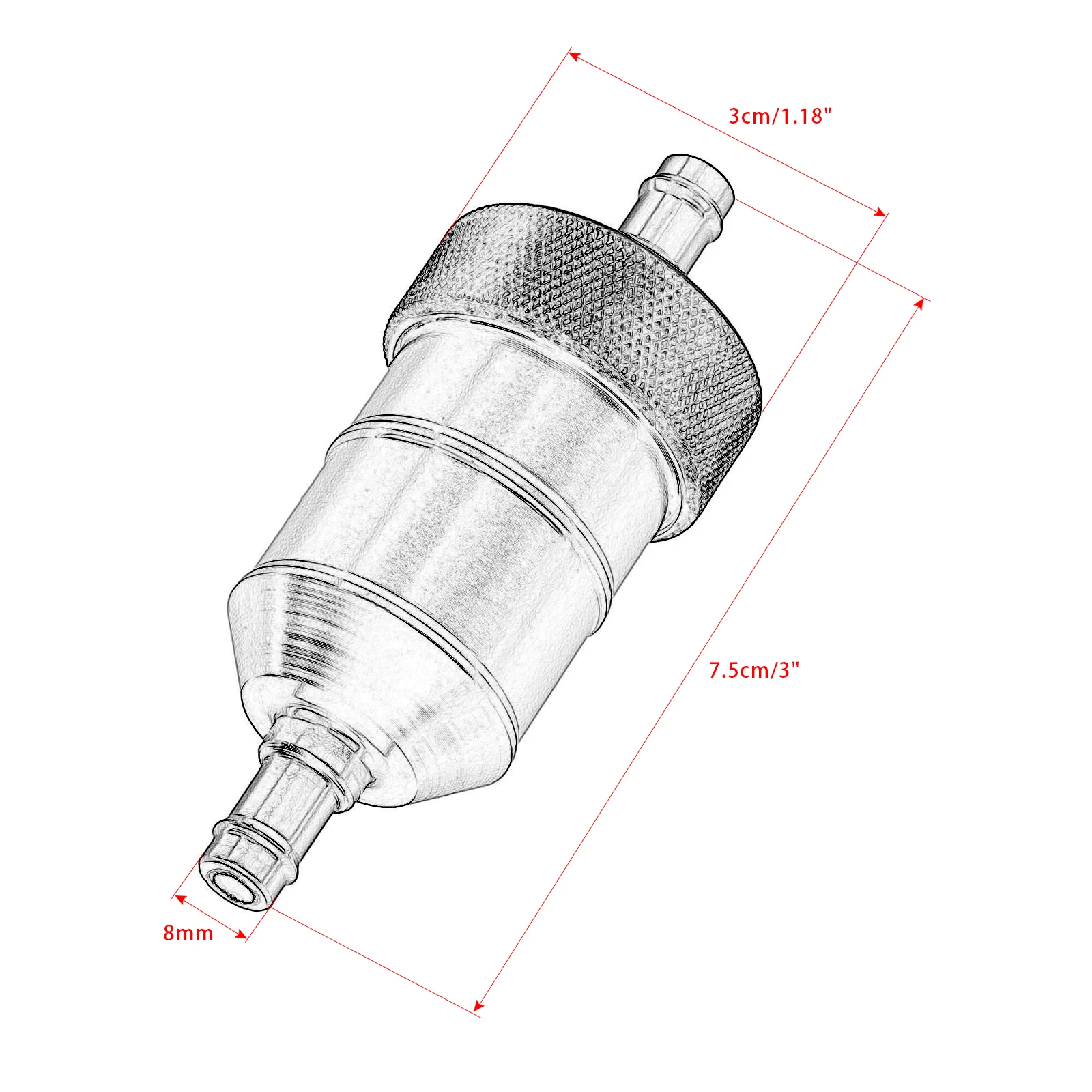 Universal 8mm 5/16\'\' Motorcycle Fuel Filter Car Petrol Diesel Inline for Motorcycle Scooters Chrome Aluminum Fuel Filters 5Color