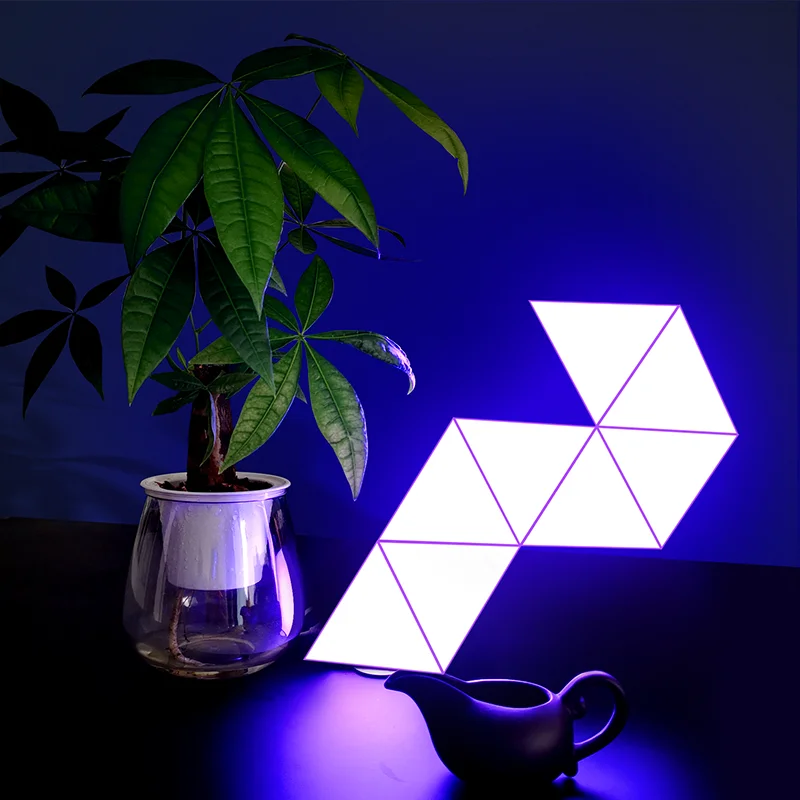 Smart App Control Triangle Light,Bedside Luminaria Led Night Lights Magic RGB Interior Lighting for Wall Decor Gaming Lights