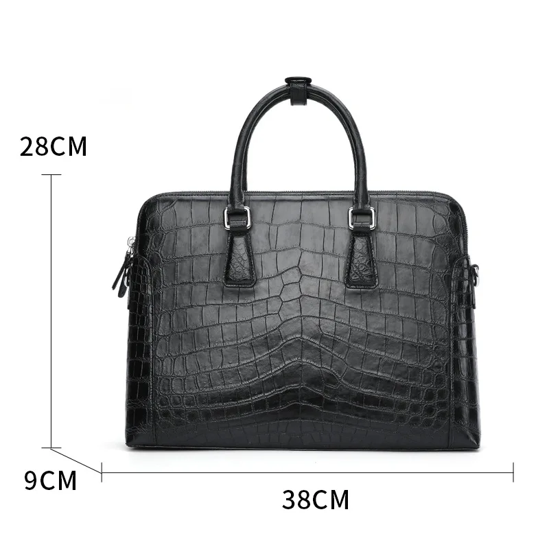 Maletín de cuero de cocodrilo de alta gama para hombre, bolso de negocios, bolso de hombro de cuero genuino, bolso de oficina de alta capacidad, 45,