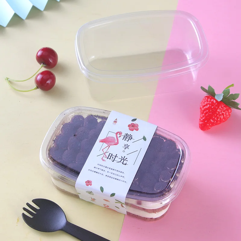 

50pcs Creative PET thick plastic dessert packaging cup fruit salad box 300ml 500ml ice cream pudding yogurt cake cup with lid